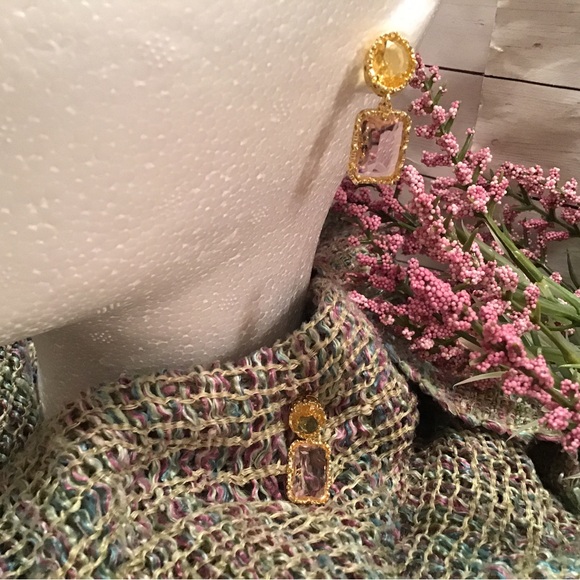 Rectangular Earrings - Picture 3 of 7